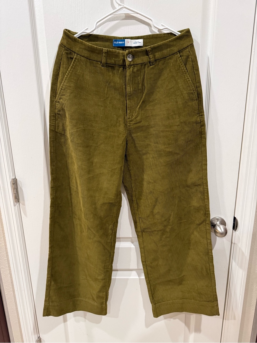 Old Navy Olive Wide-Leg barrel Corduroy Pants cottage core boho